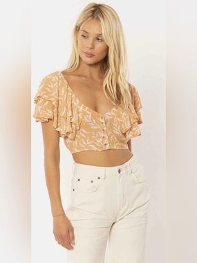 Amuse Society, Find Your Light Top in Sahara Sand |Romantic BOHO| Size M